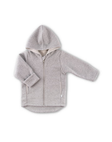 Jachetă cu glugă din fleece de bumbac