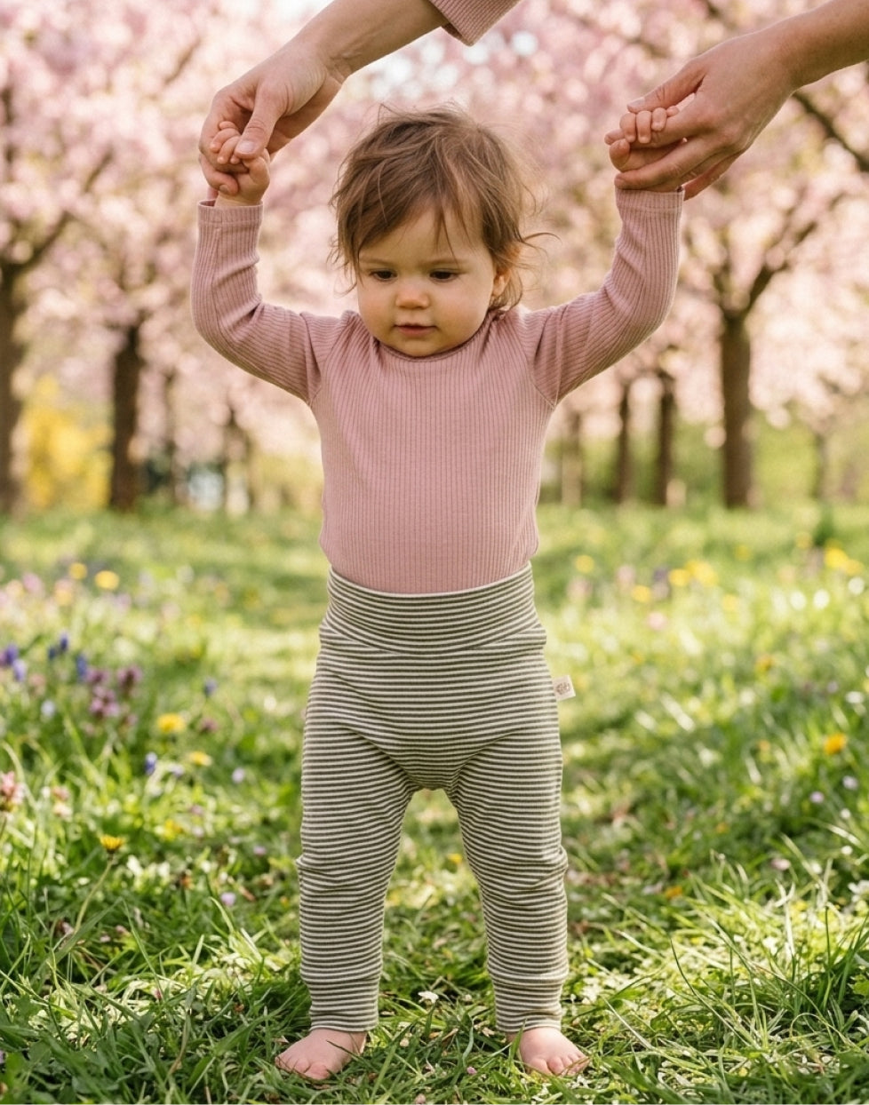 Pantaloni din bumbac tip jersey