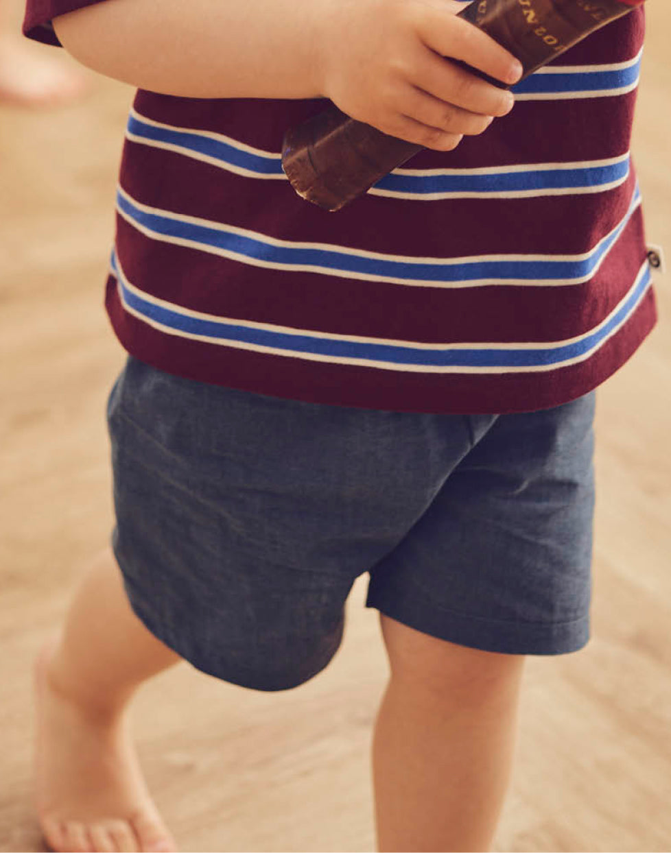 Pantaloni scurți din bumbac Chambray