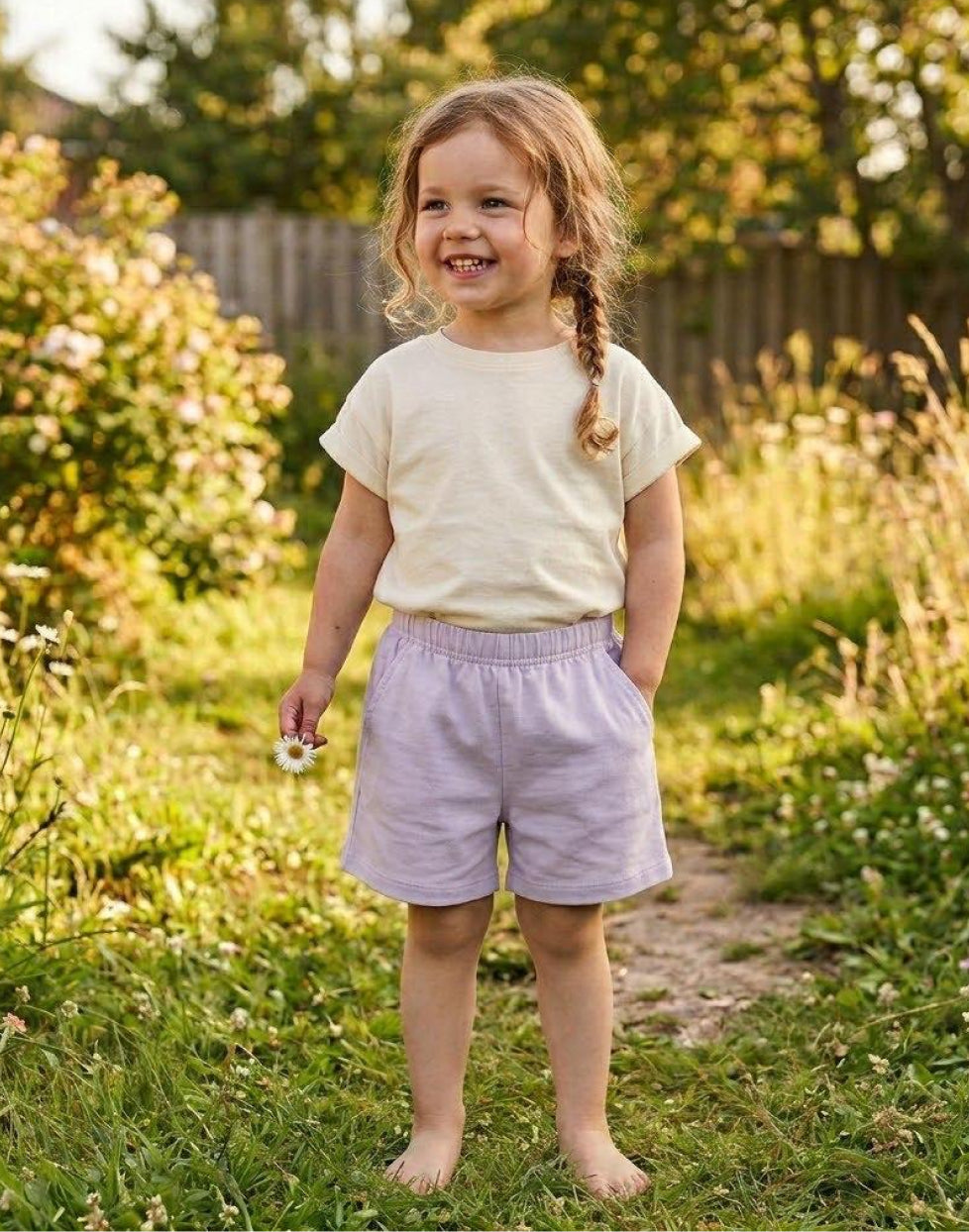Pantaloni scurți din twill moale de bumbac