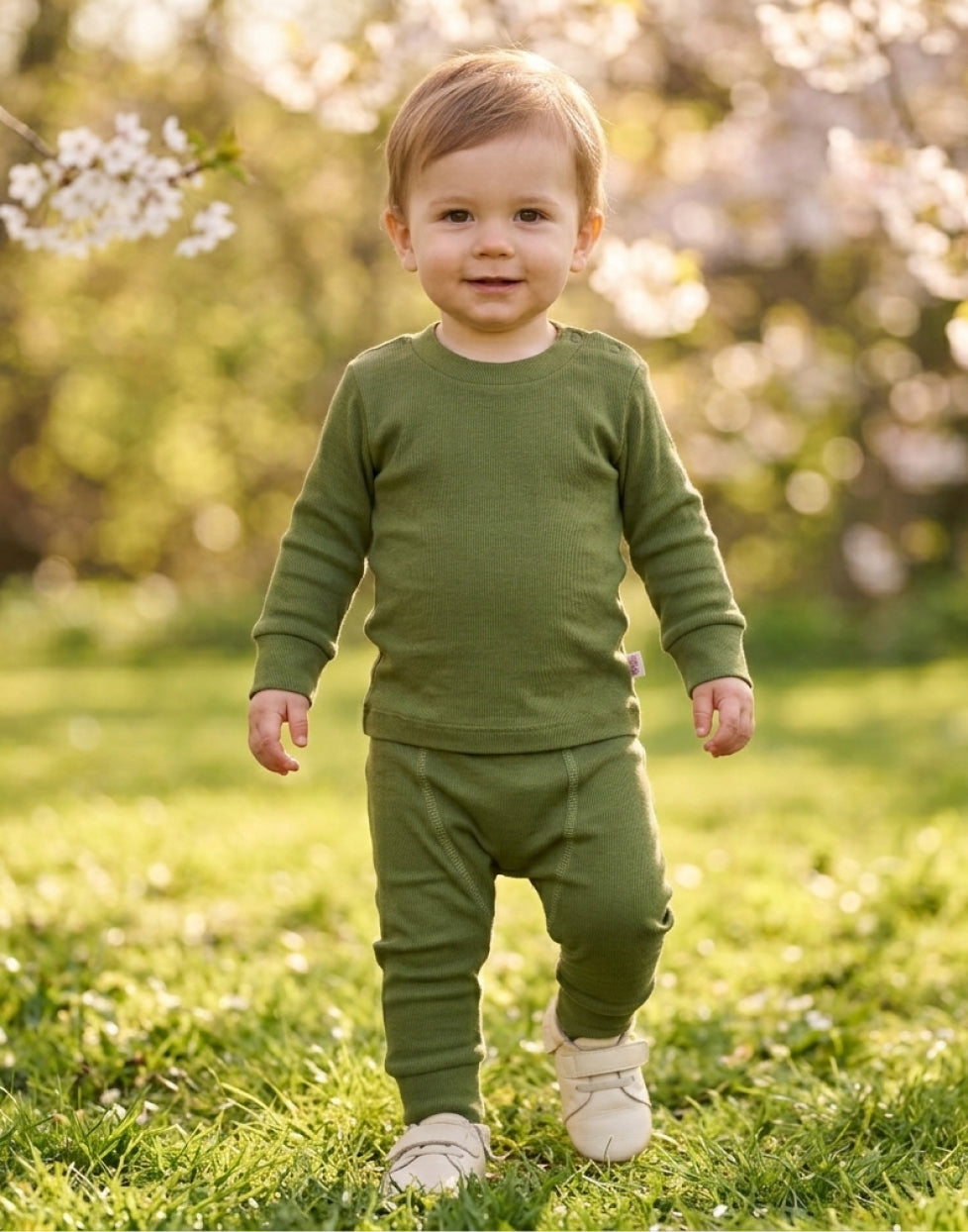 Set bluză și pantalon din bumbac organic