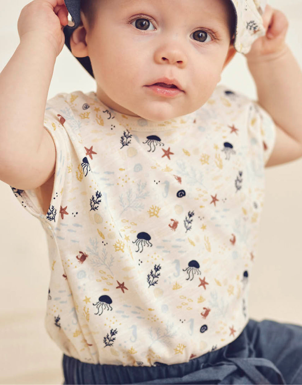Tricou cu imprimeu marin din bumbac organic